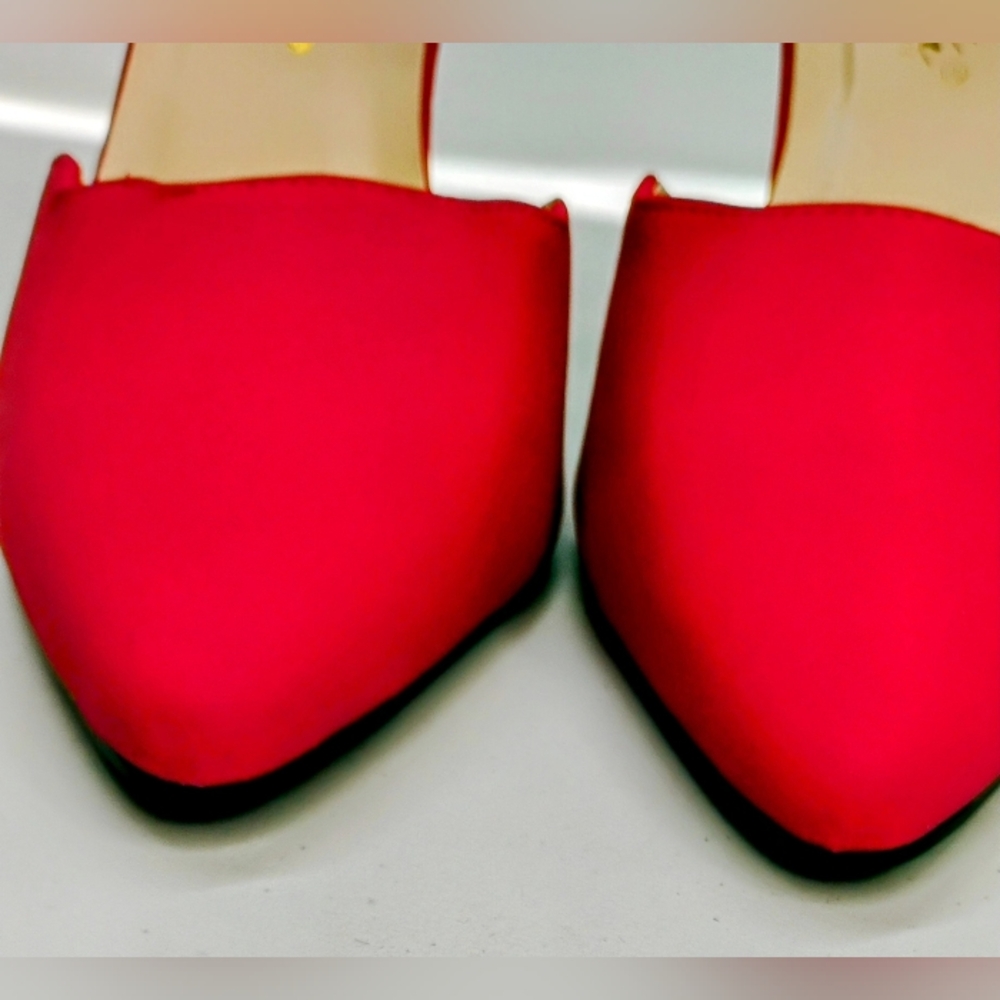 Beacon Red Stiletto Strappy Heels 3.75" Women's Sz 7 M Pointed Toe NOWT - Picture 7 of 14